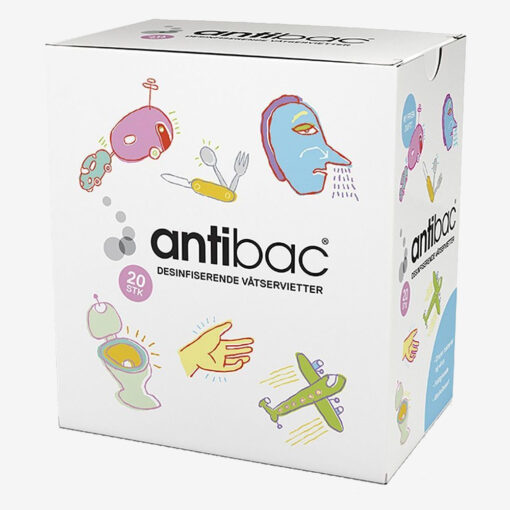 Antibac Handdesinfeksjon Vatservietter 20 stk