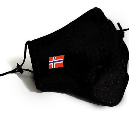 Munnbind-sort-norsk-flagg